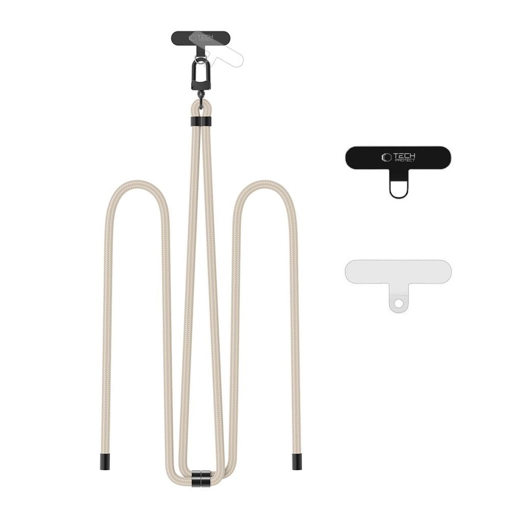 Tech-Protect C7S säädettävä puhelinhihna – beige/musta