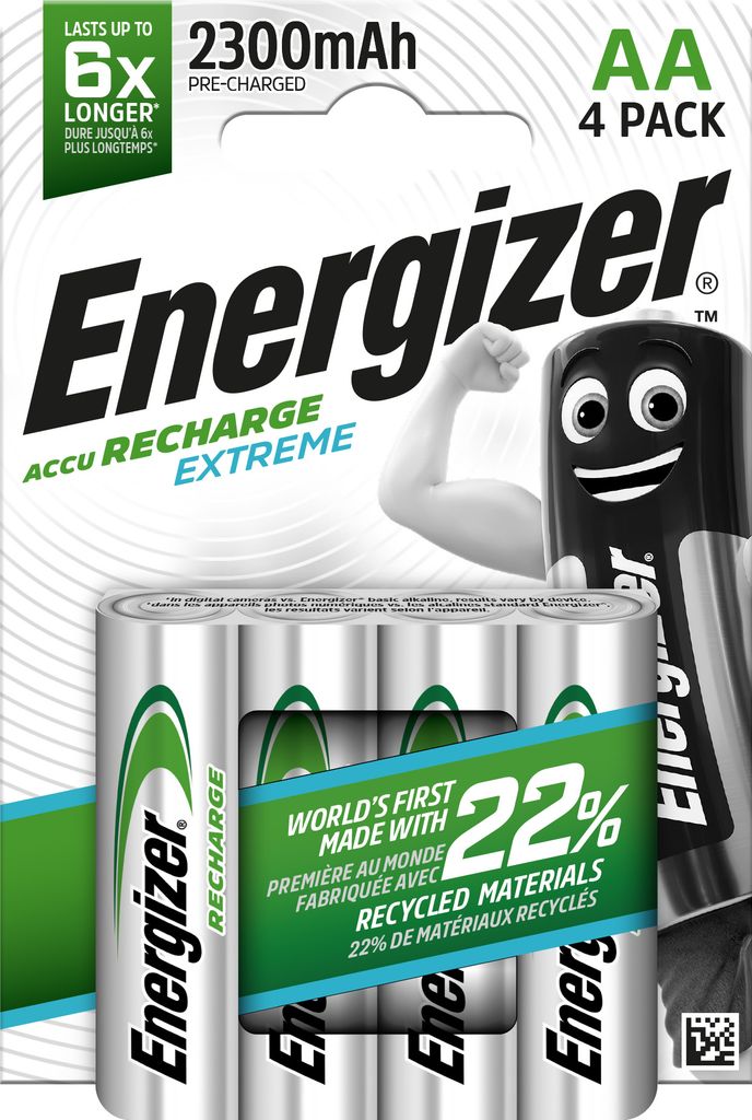 Energizer Wiederaufladbare Extreme AA-Batterien 1,2 V – 4er-Pack