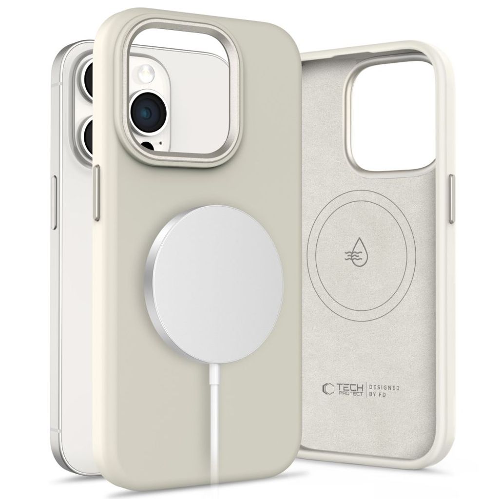 Tech-Protect Silicone Pure Magsafe Deksel til iPhone 15 Pro Max - Beige
