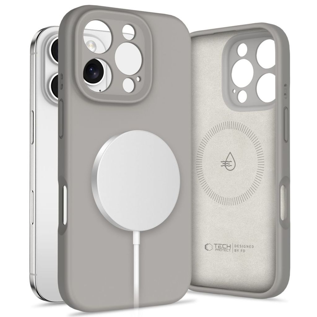 Tech-Protect Liquid Silicone MagSafe Deksel til iPhone 16 Pro Max - Svart