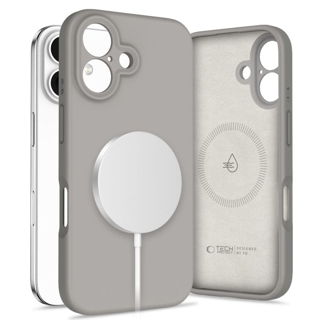 Tech-Protect Liquid Silicone MagSafe Case for iPhone 16 - Gray
