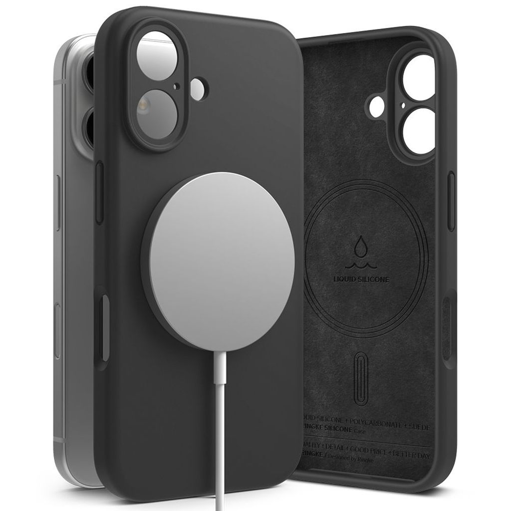 Ringke Silicone MagSafe Deksel til iPhone 16 - Svart