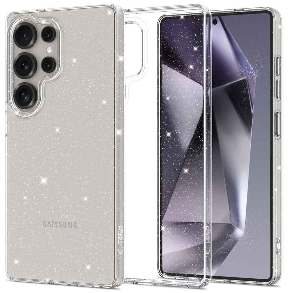 Tech-Protect FlexAir Deksel til Samsung Galaxy S25 Ultra - Gjennomsiktig glitter