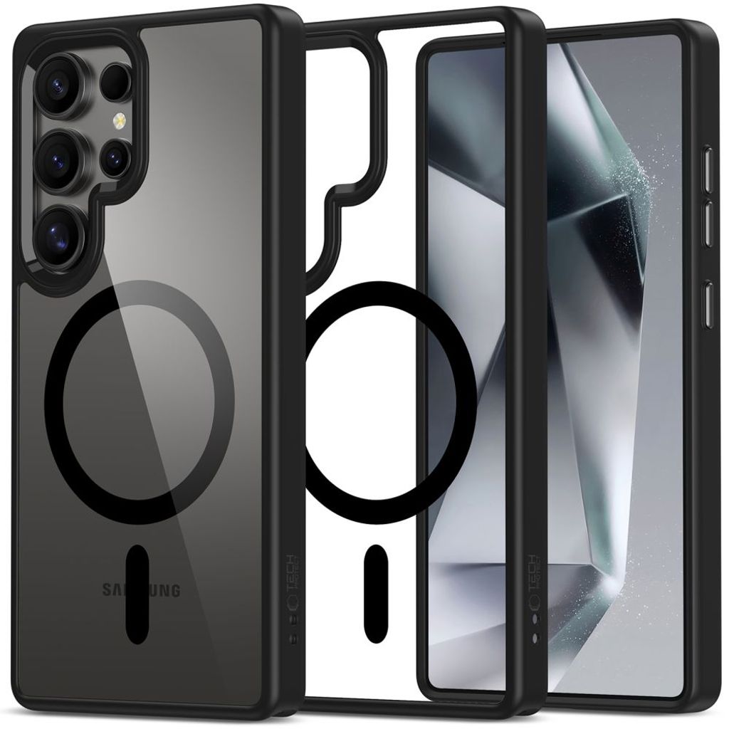 Tech-Protect MagMat MagSafe Deksel til Samsung Galaxy S25 Ultra - Gjennomsiktig svart