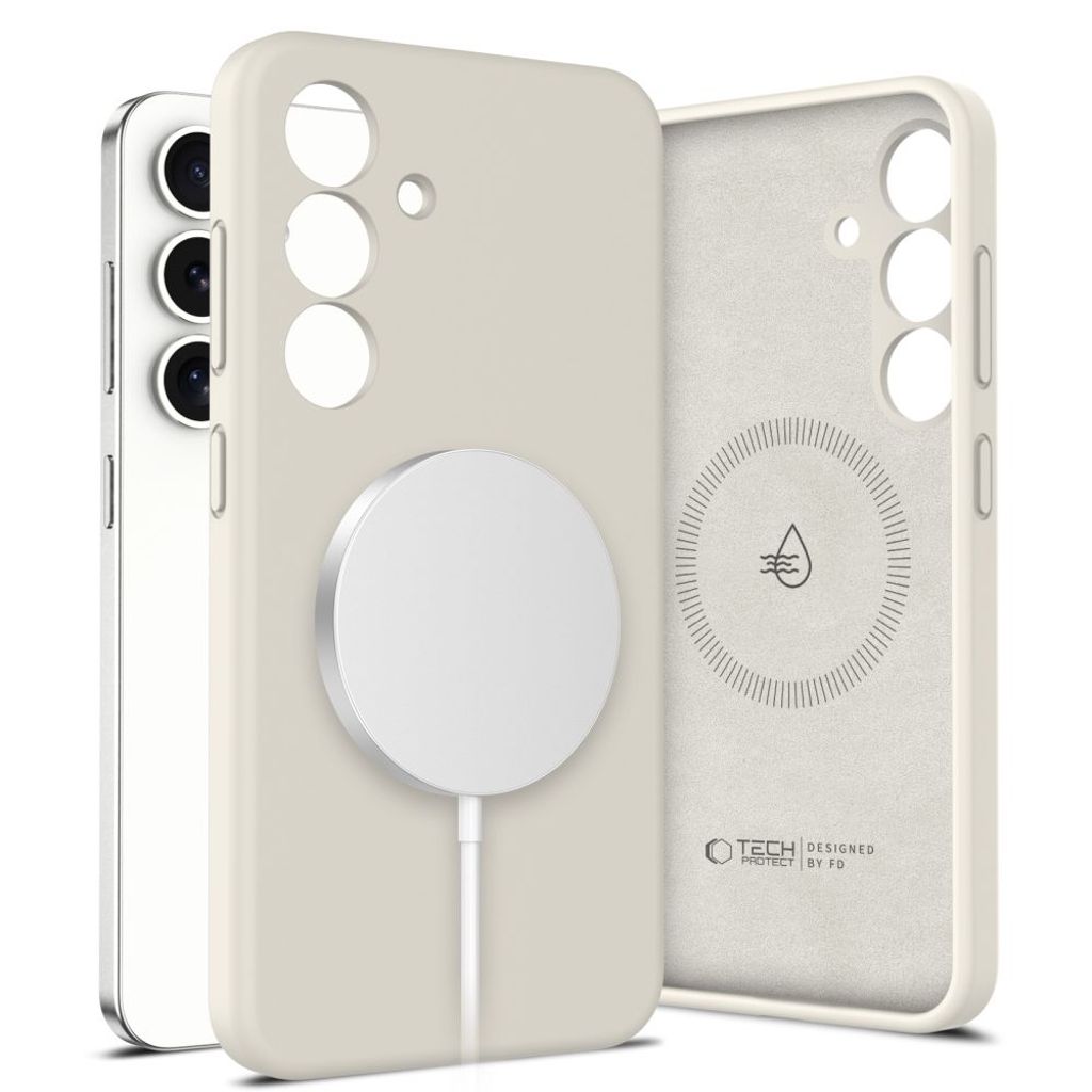 Tech-Protect Liquid Silicone Magsafe Skal till Samsung Galaxy S25 - Beige