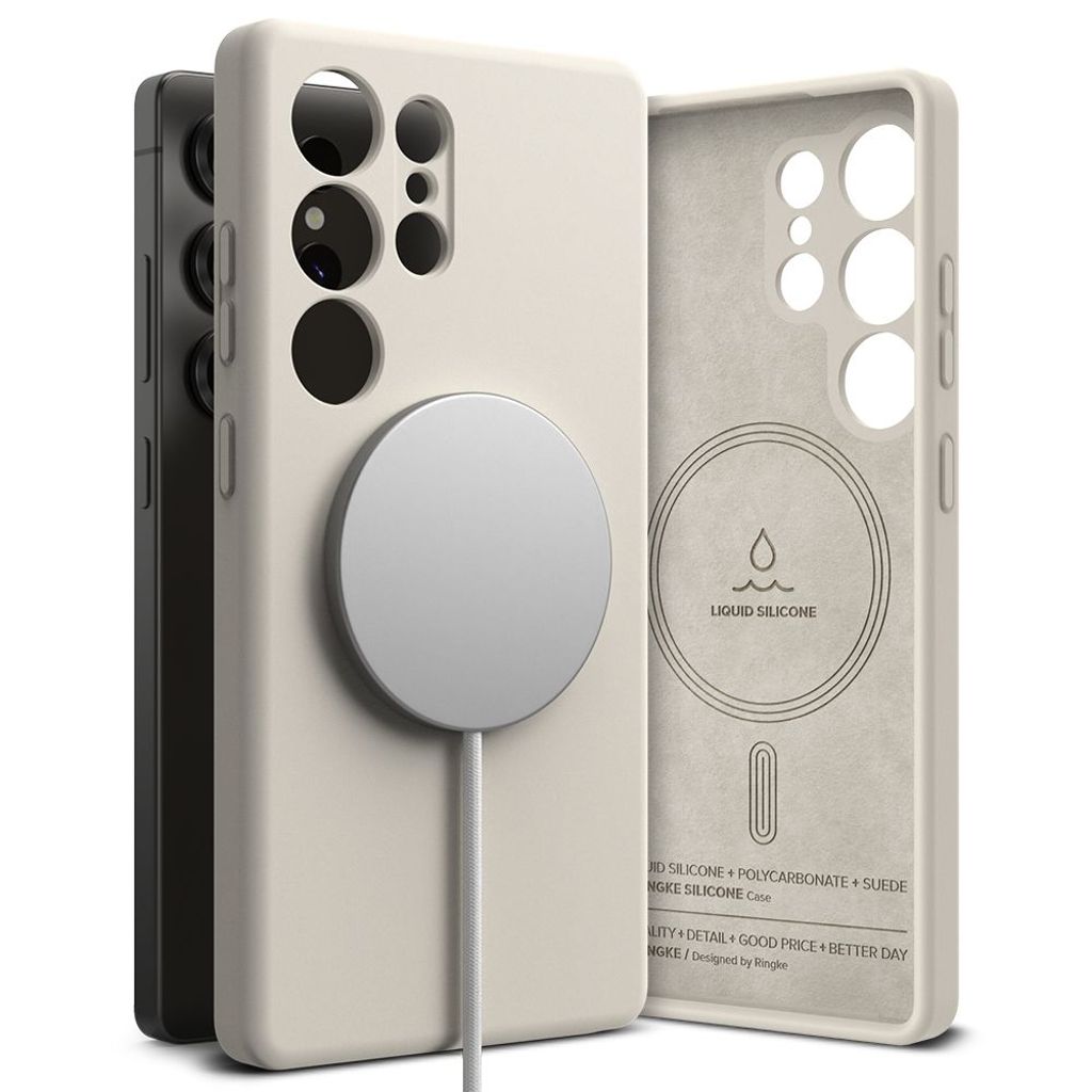 Ringke Silicone MagSafe Cover til Samsung Galaxy S25 Ultra - Beige