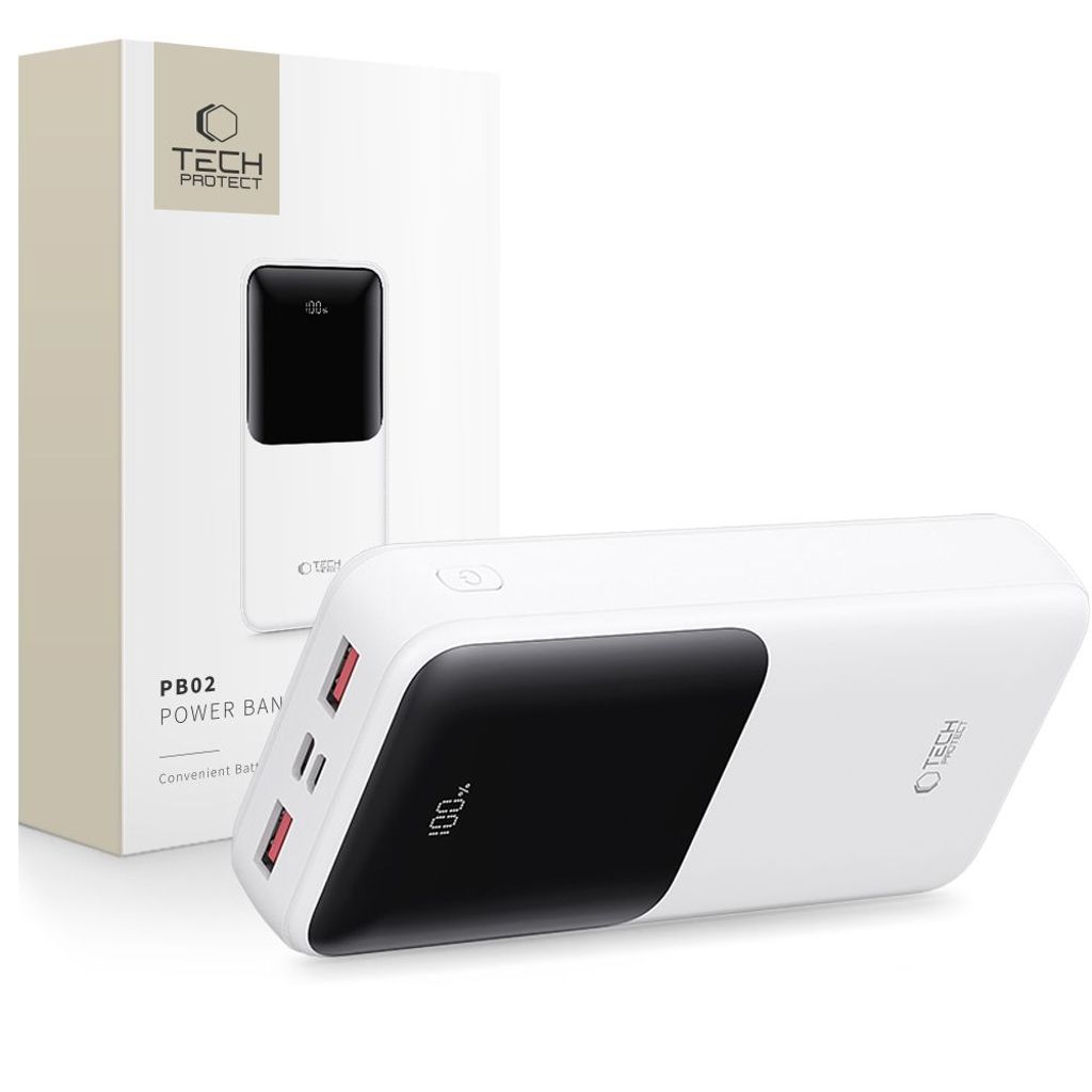 Powerbank Tech-Protect PB02 20000mAh 22.5W - hvit