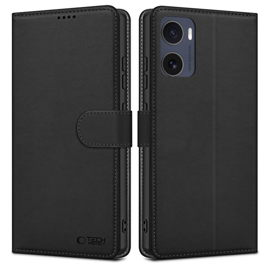 Tech-Protect Wallet Fodral till Motorola Moto G05 / E15 - Matte Black