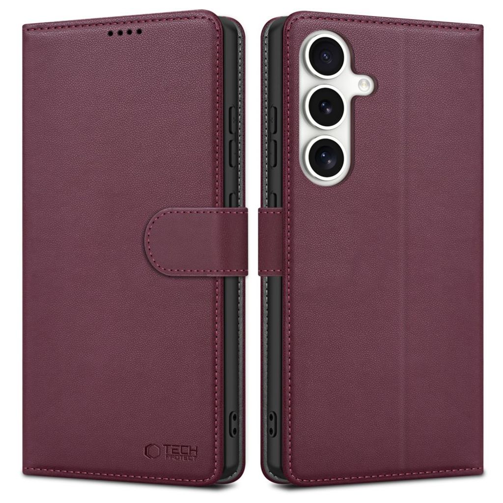 Tech-Protect Wallet Cover Samsung Galaxy S25 - Burgundy