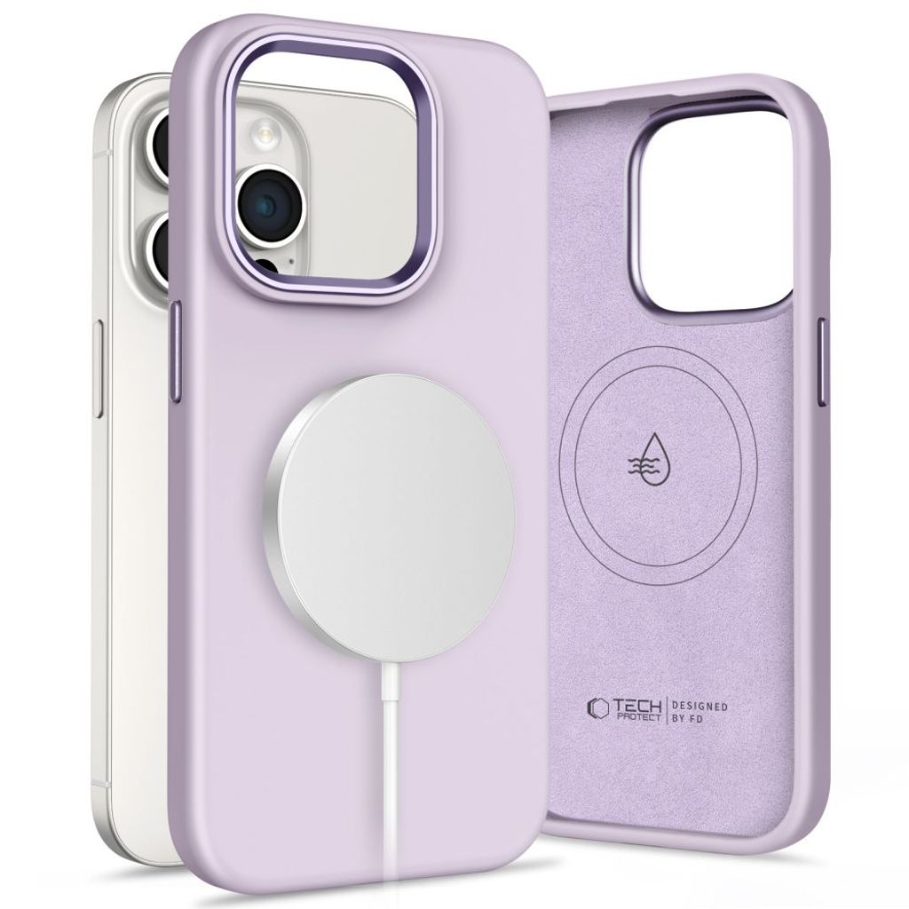 Tech-Protect Silicone Pure Magsafe Deksel til iPhone 15 Pro Max - Lilla
