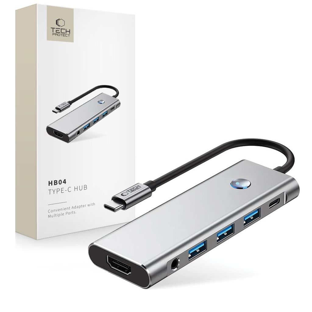 Tech-Protect HB04 HUB Adapter 9-i-1 USB-C gray