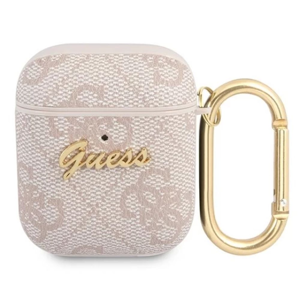 Guess 4G Script Etui till Airpods 1/2 - Lyserød