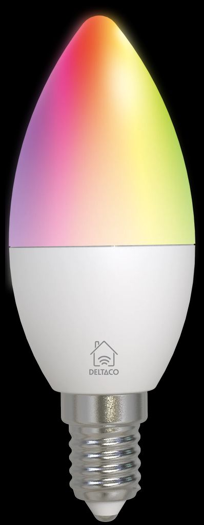 Deltaco Smart LED-pære E14 RGB WiFi 4,9W - flerfarget