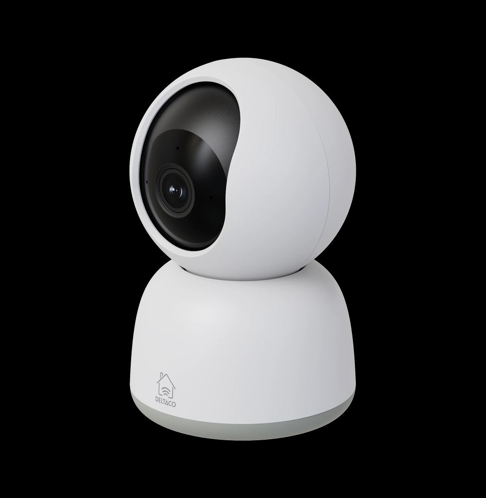 DELTACO SMART HOME WiFi-sisäkamera panorointi- ja kallistustoiminnolla - valkoinen
