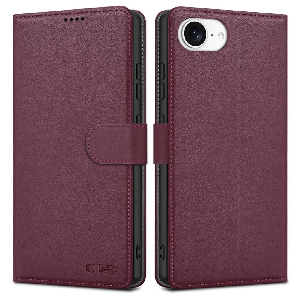 Tech-Protect Wallet Etui til iPhone 16e - Burgundy