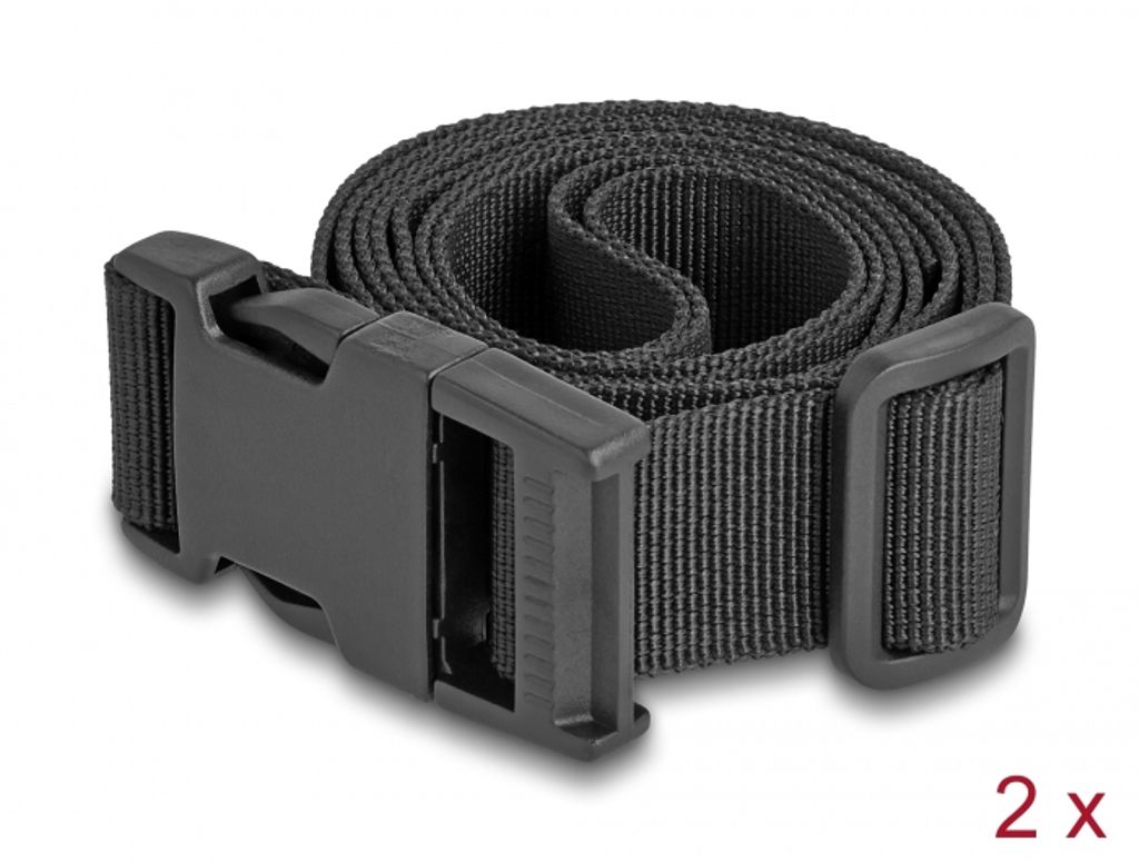 Delock säädettävä matkatavarahihna 2 kpl – musta