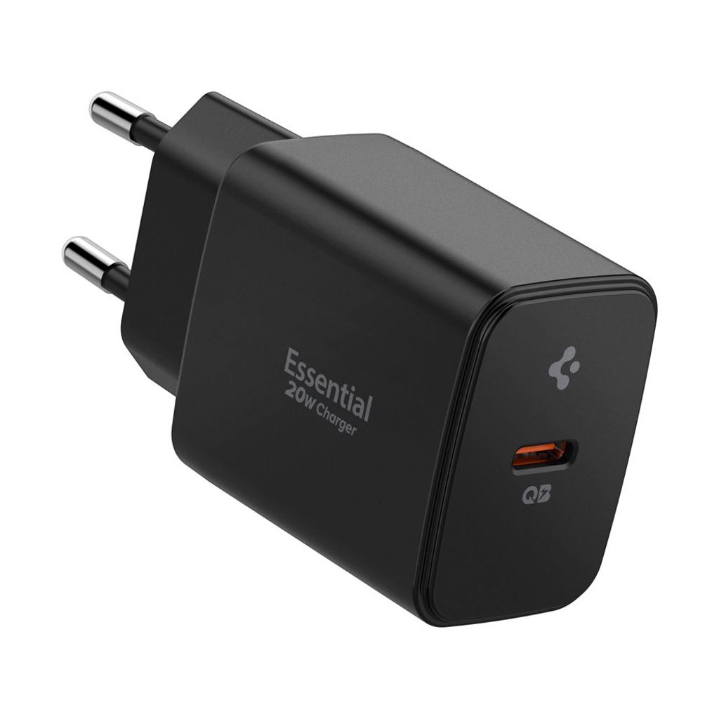 Spigen Essential EE201EU USB-C 20W seinälaturi – Musta