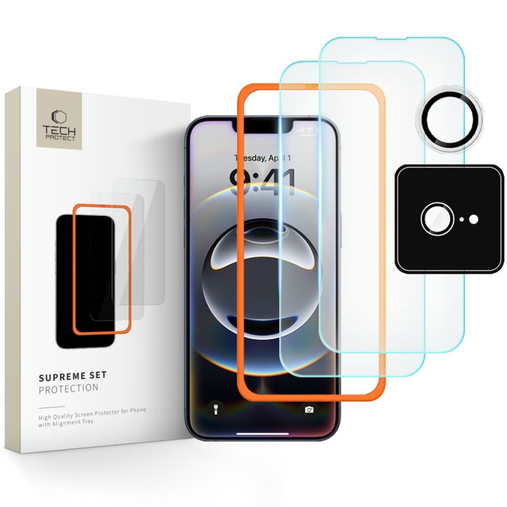 Tech-Protect Supreme Set 3pcs  Skjerm & Linsebeskytter til iPhone 16e