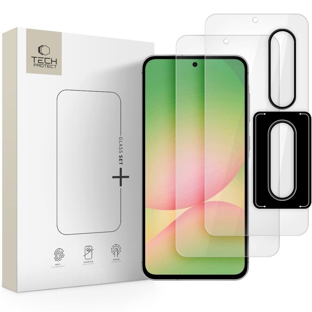 Tech-Protect Glass Set+ 3-pack Skærm & Linsebeskyttelse til Samsung Galaxy A36/A56 5G