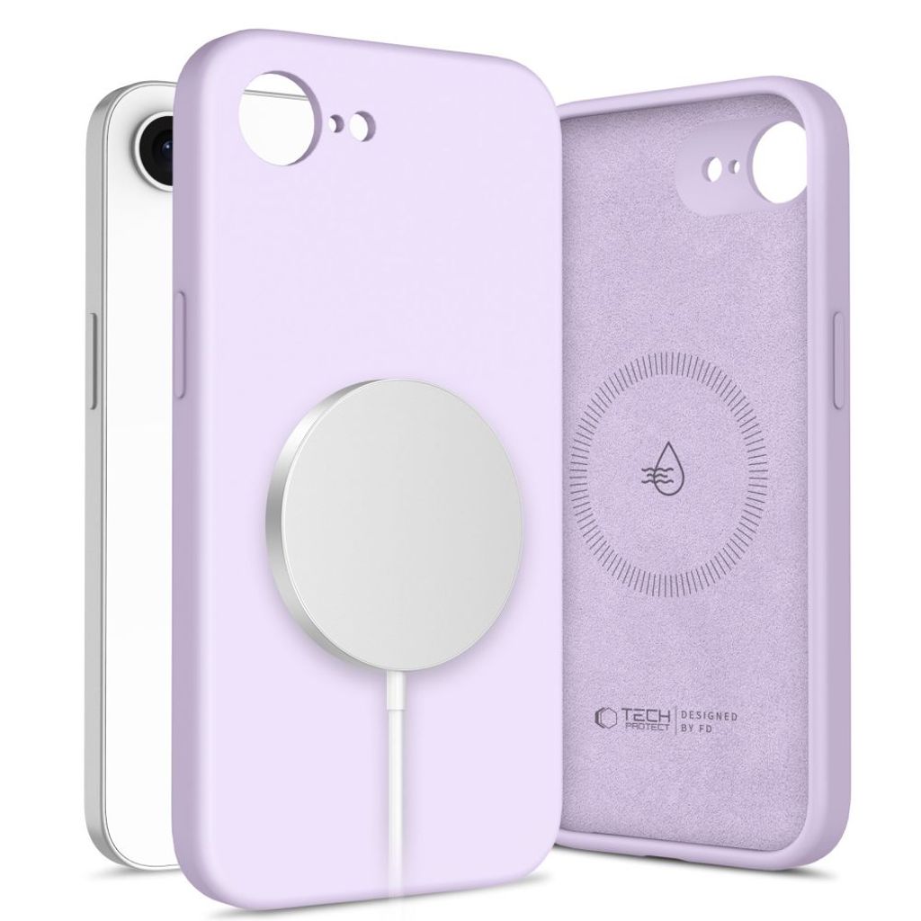 Tech-Protect Liquid Silicone MagSafe Deksel til iPhone 16e - Lilla