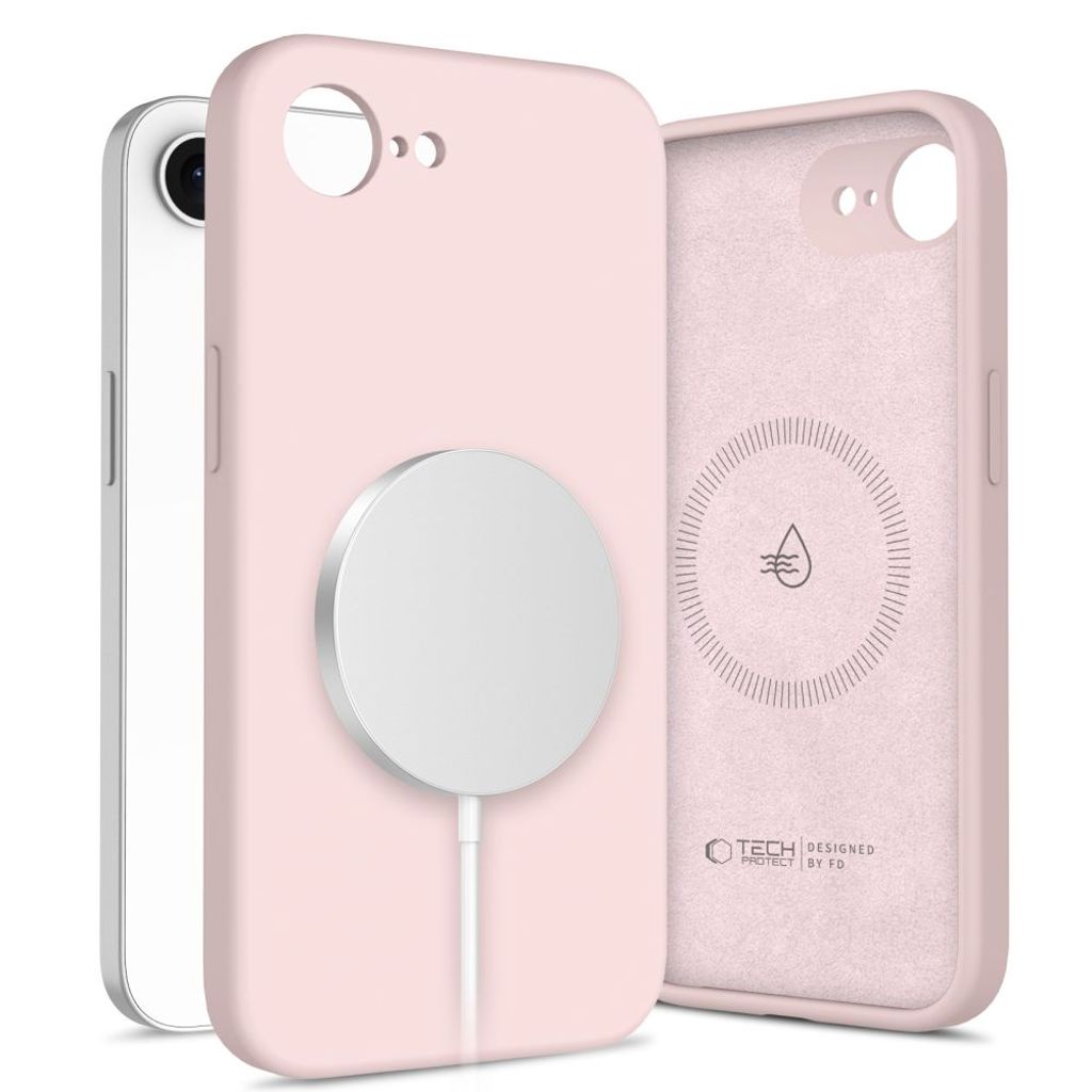 Tech-Protect Liquid Silicone MagSafe Deksel til iPhone 16e - Rosa