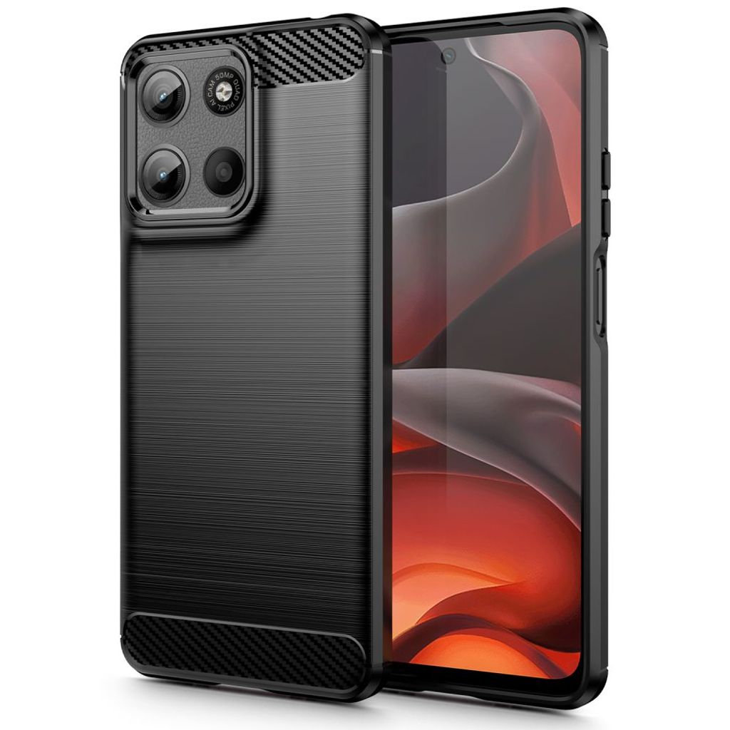 Tech-Protect TPU Carbon Cover til Motorola Moto G15 / G15 Power - Sort