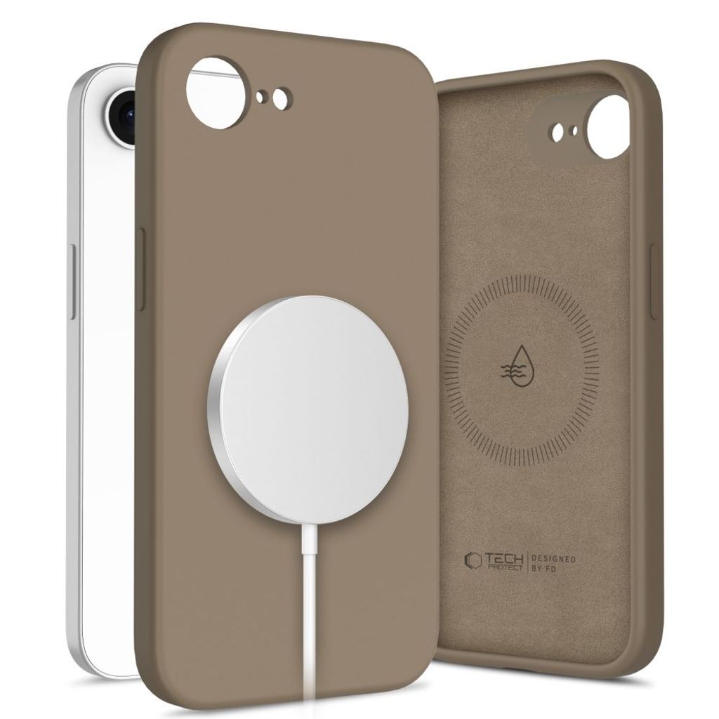 Tech-Protect Liquid Silicone MagSafe Deksel til iPhone 16e - Brun