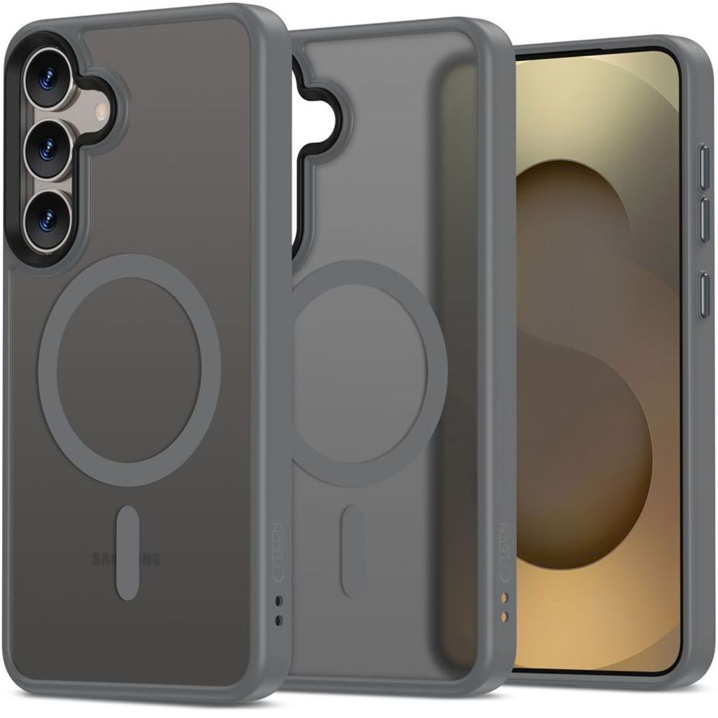 Tech-Protect MagMat MagSafe Skal till Samsung Galaxy S25 - Transparent Grå