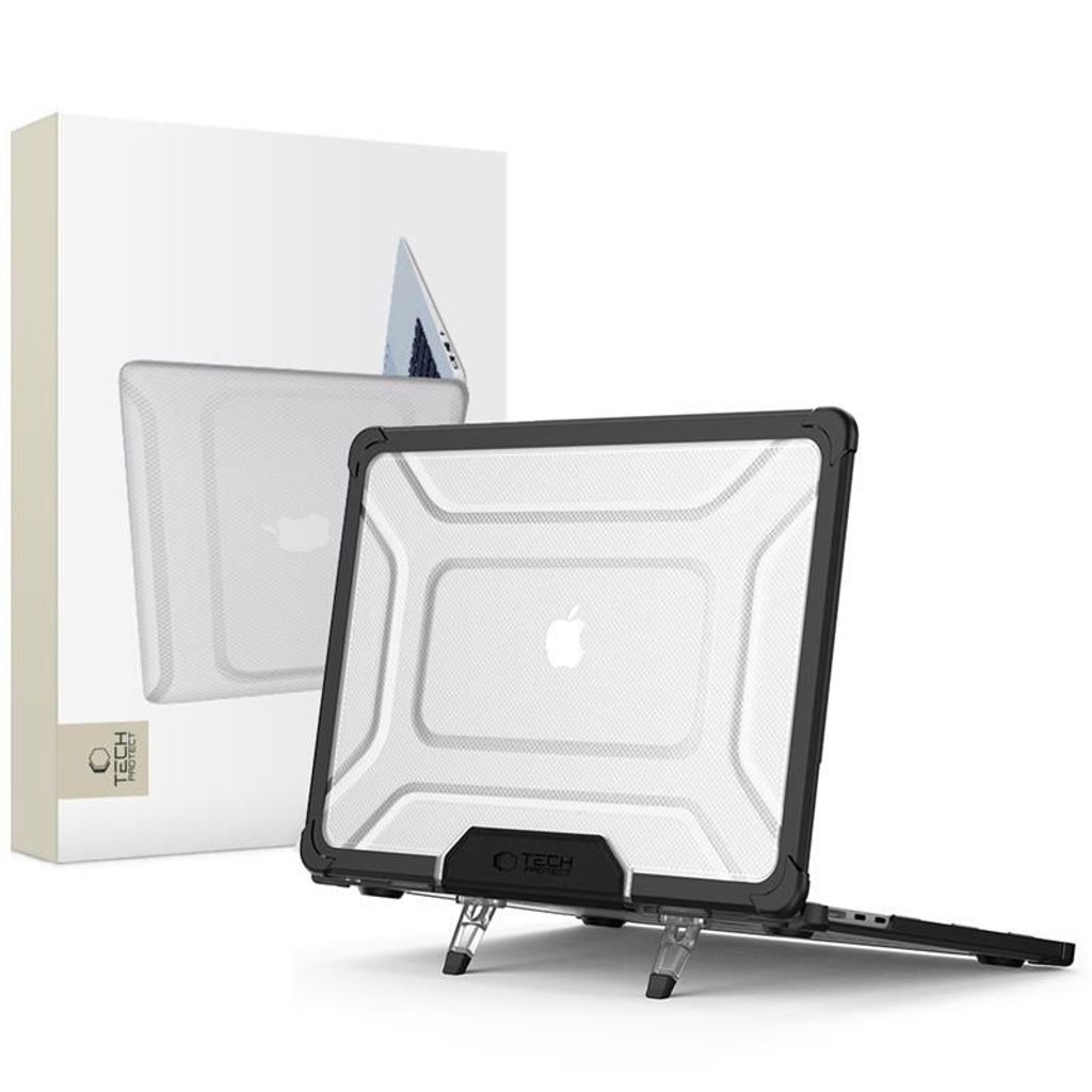 Tech-Protect MacBook Air 13 Case with Stand – Transparent and Black