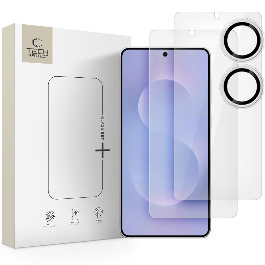 Tech-Protect Glass Set+ 3-pack Screen & Lens Protector for Samsung Galaxy S25 Edge