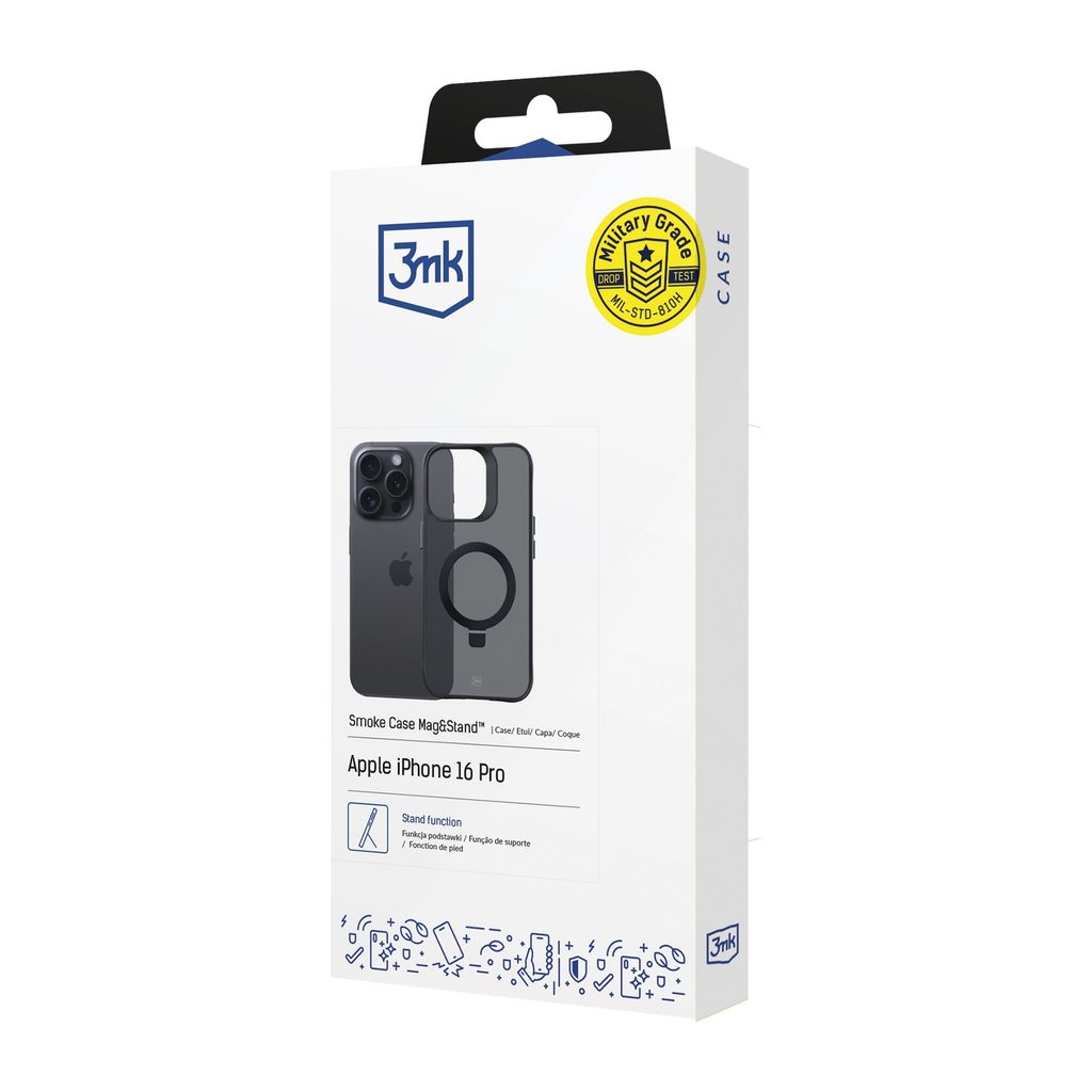 3mk Smoke Mag&Stand Cover till iPhone 17 Pro - Sort