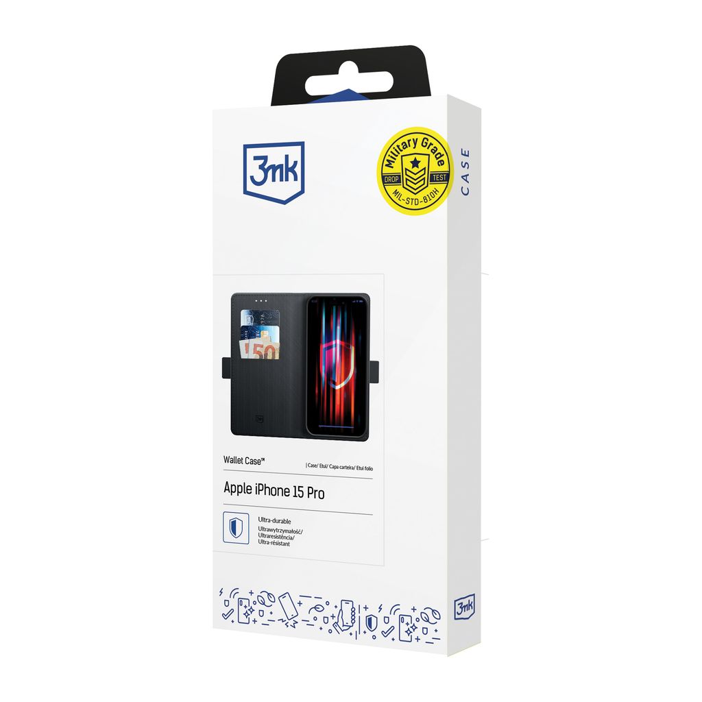 3mk Wallet Flip Cover till iPhone 17 Pro - Sort