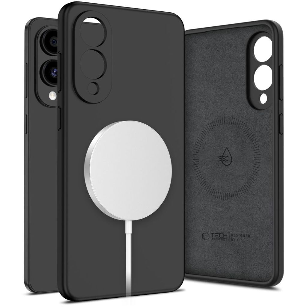 Tech-Protect Liquid Silicone MagSafe Kuori Samsung Galaxy S25 Edge - Musta