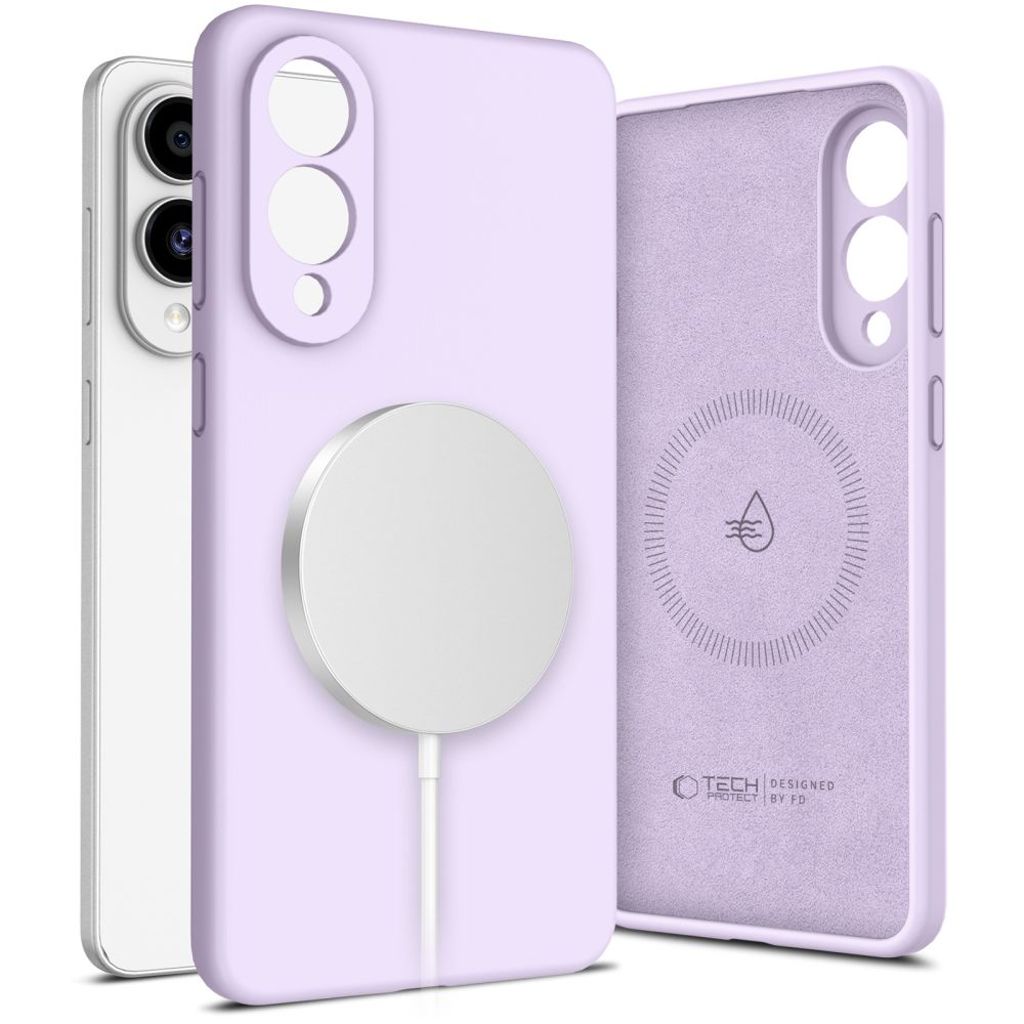 Tech-Protect Liquid Silicone MagSafe Kuori Samsung Galaxy S25 Edge - Violetti