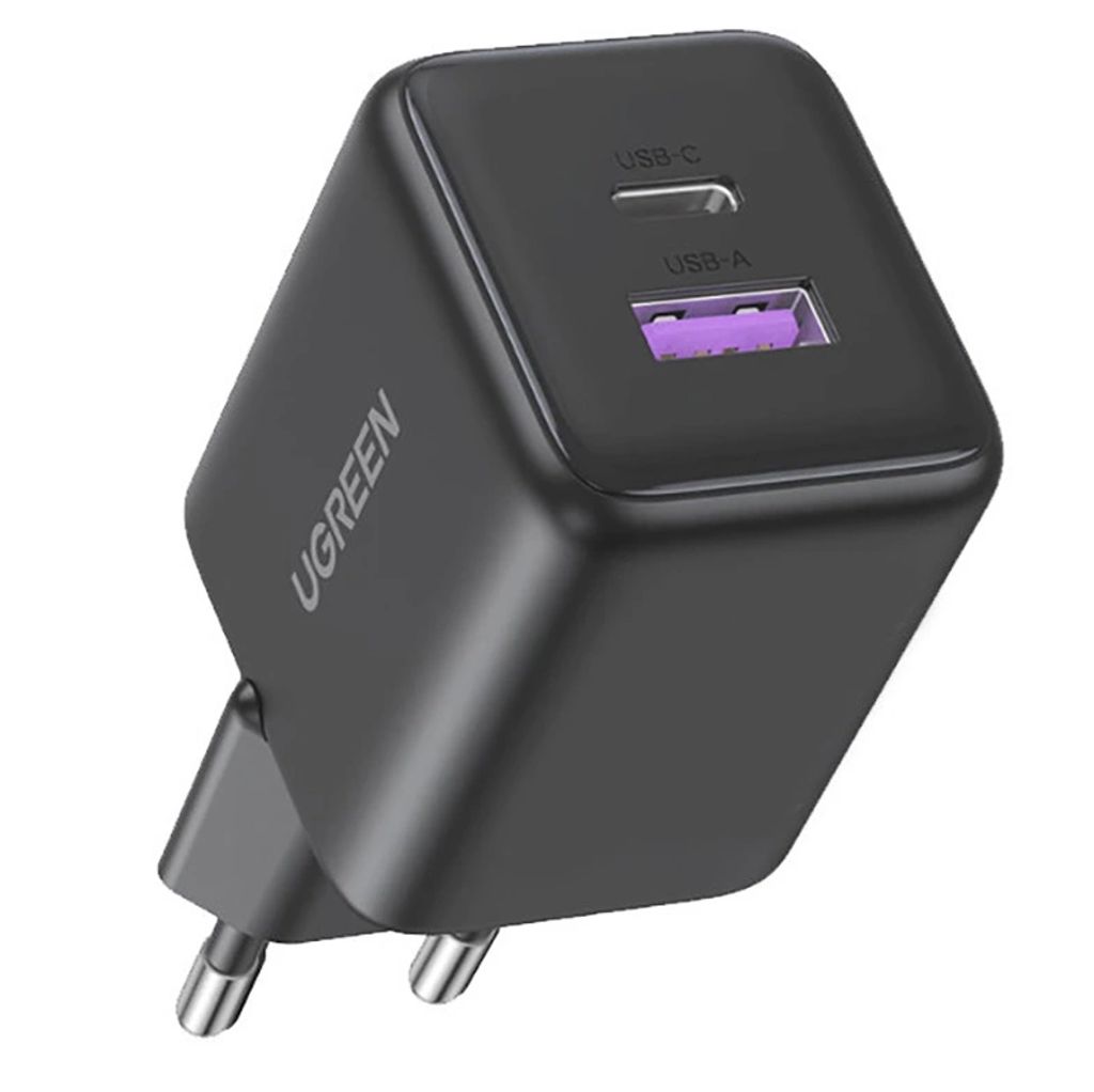Ugreen X516 30W GaN-vegglader – kompakt hurtiglader med 2 porter