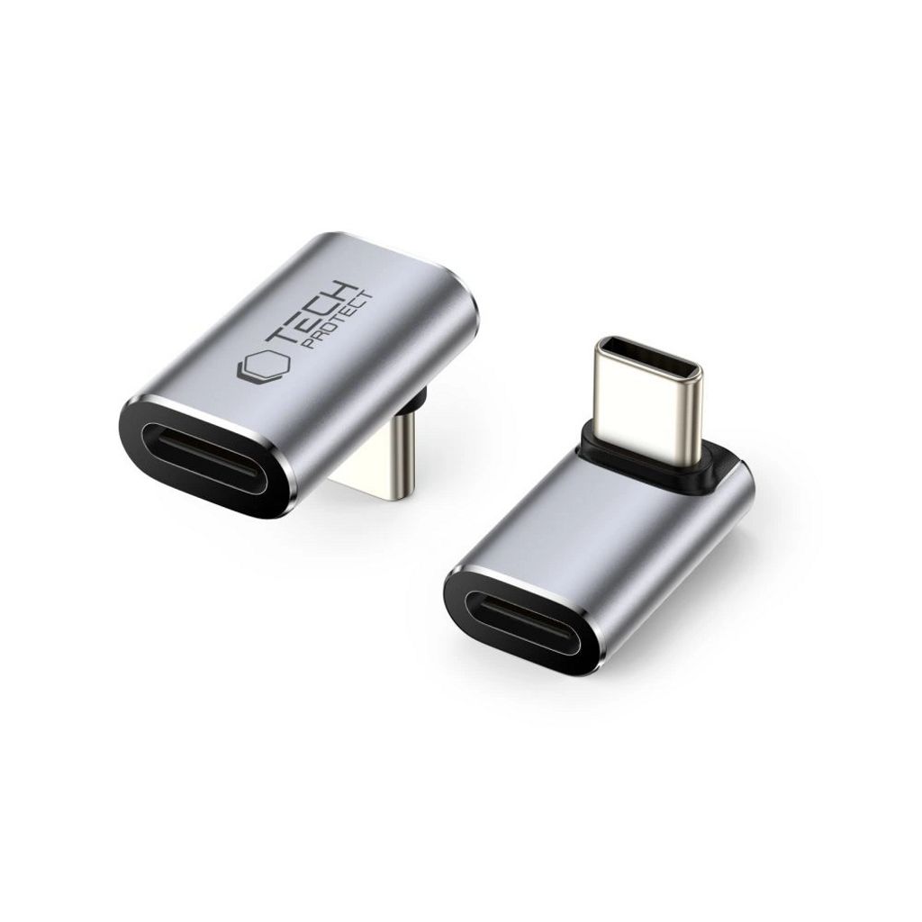 Tech-Protect Ultraboost AA02 USB-C vinklet adapter - grå