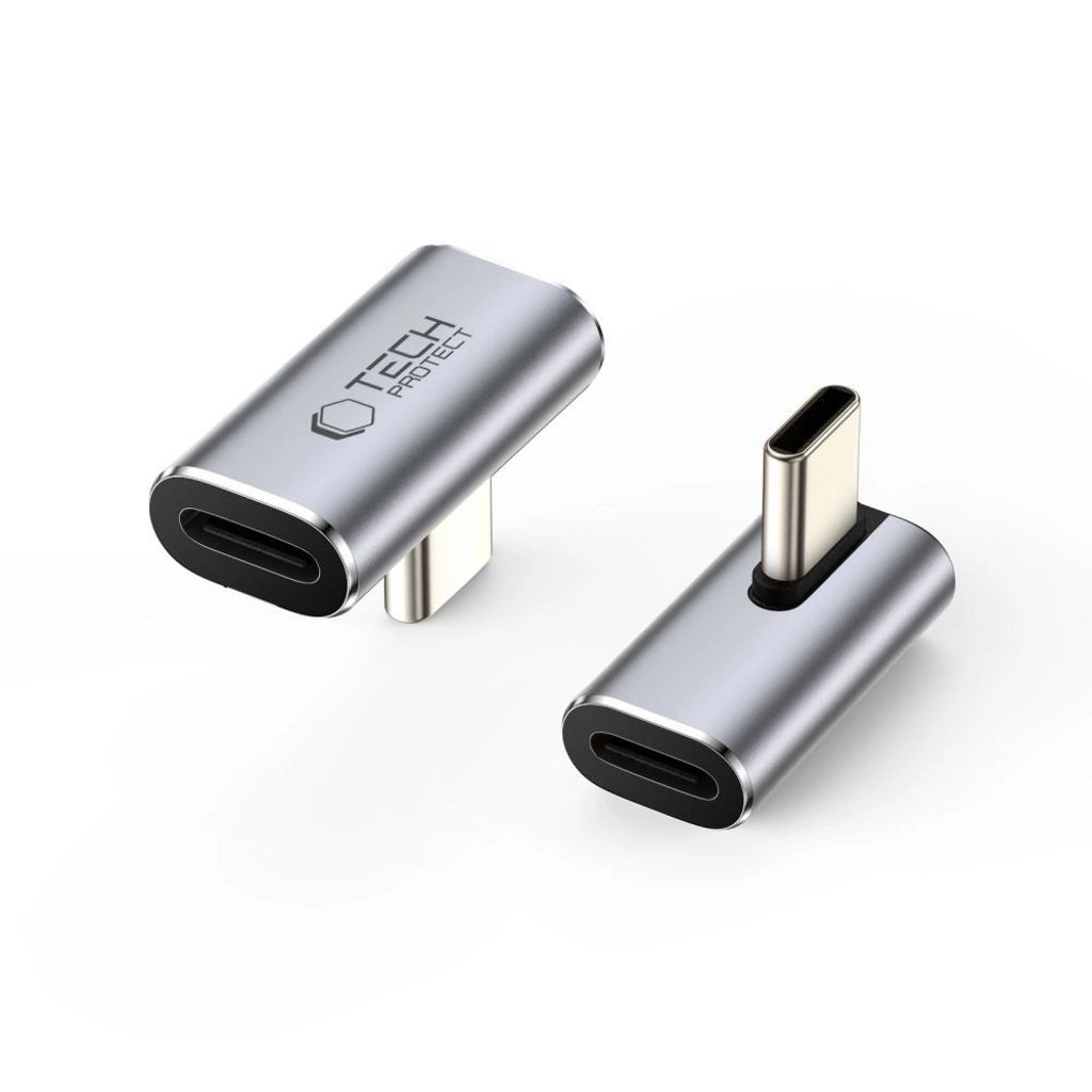 Tech-Protect Ultraboost AA03 USB-C vinklet adapter – grå