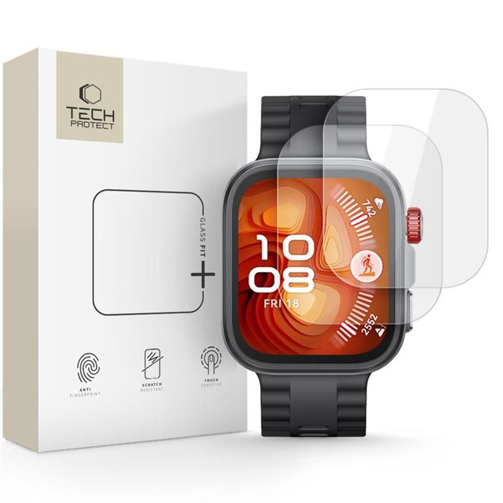 Tech-Protect Glass Fit+ Skärmskydd till Huawei Watch Fit 4 Pro, 2-pack