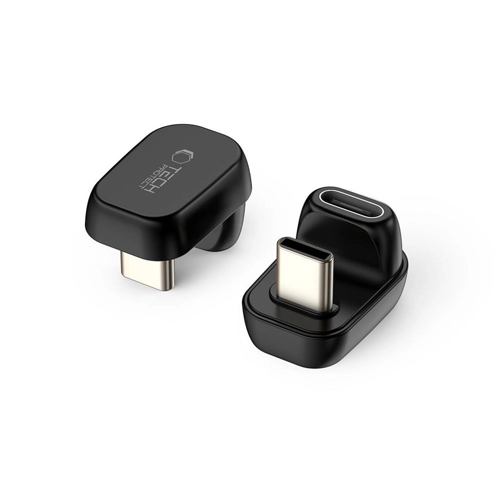 Tech-Protect Ultraboost AA04 USB-C vinklet adapter - svart