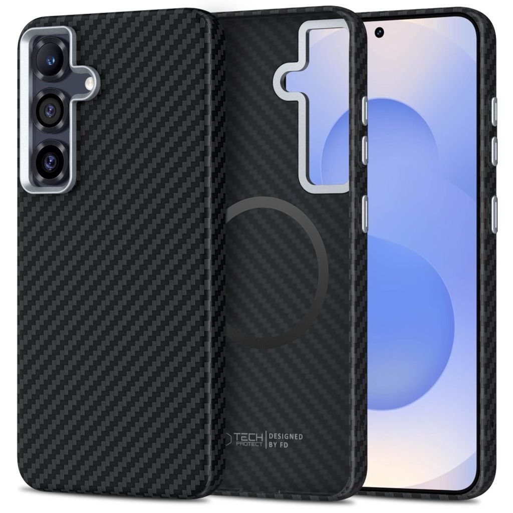 Tech-Protect Ion Carbon MagSafe Skal till Samsung Galaxy S25 - Svart