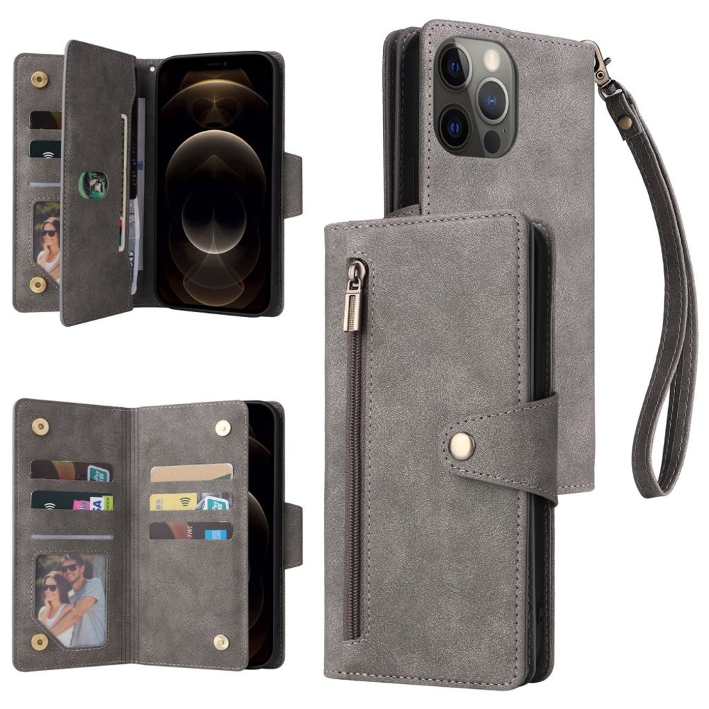 iPhone 12 Pro Max Etui med Stativ - Grå