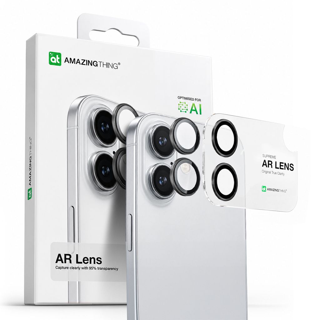 AmazingThing Lens Glass Linssinsuoja till iPhone 17 - Musta