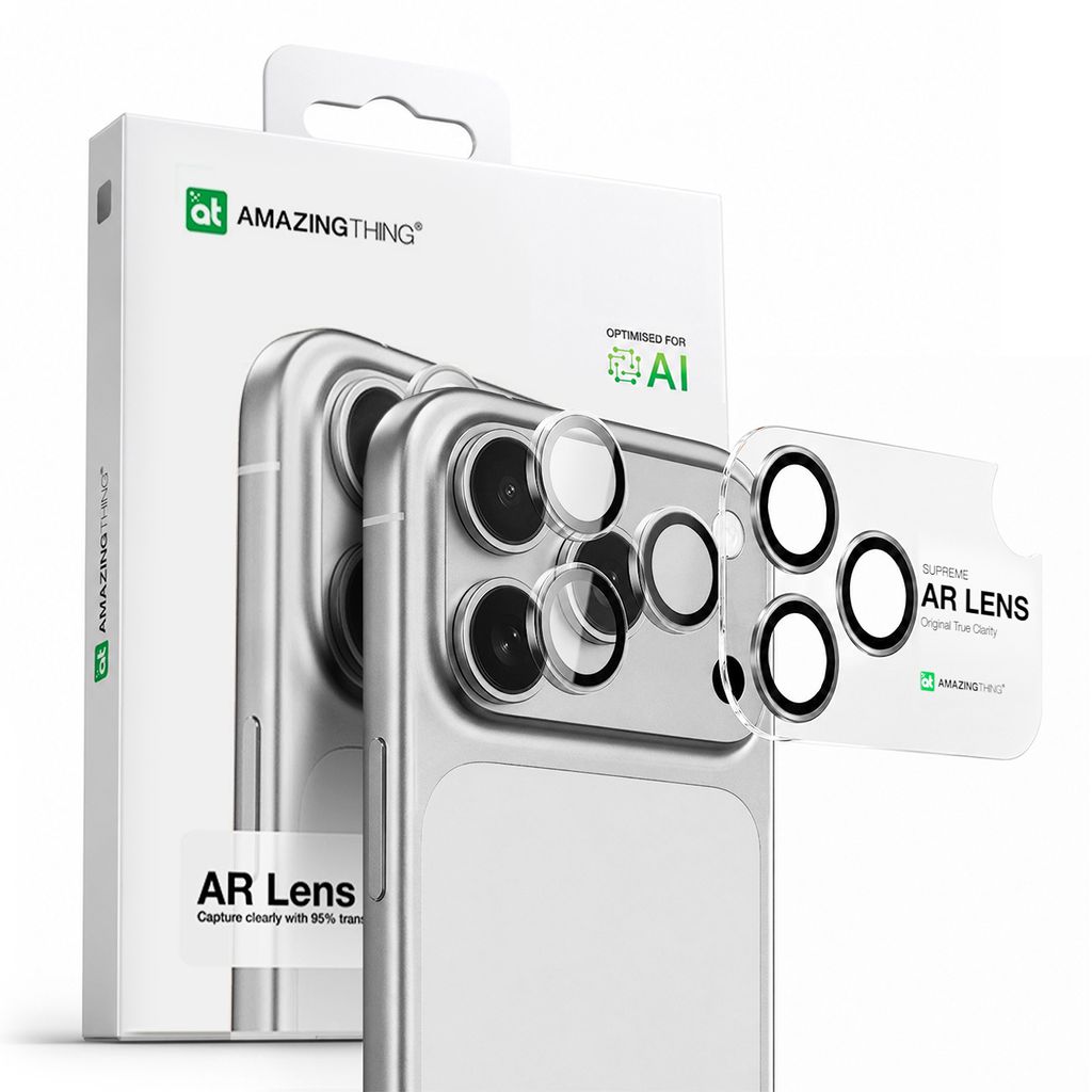 AmazingThing Lens Glass Linssinsuoja till iPhone 17 Pro/17 Pro Max - Musta