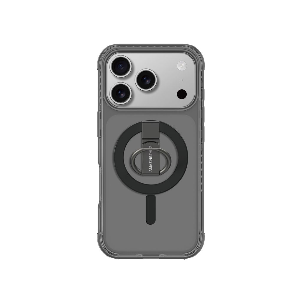 AmazingThing Titan Pro Grip Ring Set MagSafe -kuori till iPhone 17 Pro Max - Musta