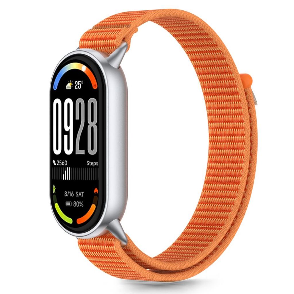 Tech-Protect Nylon Pro Kockarmband Xiaomi Smart Band 8/9/10/NFC - Orange/Grå