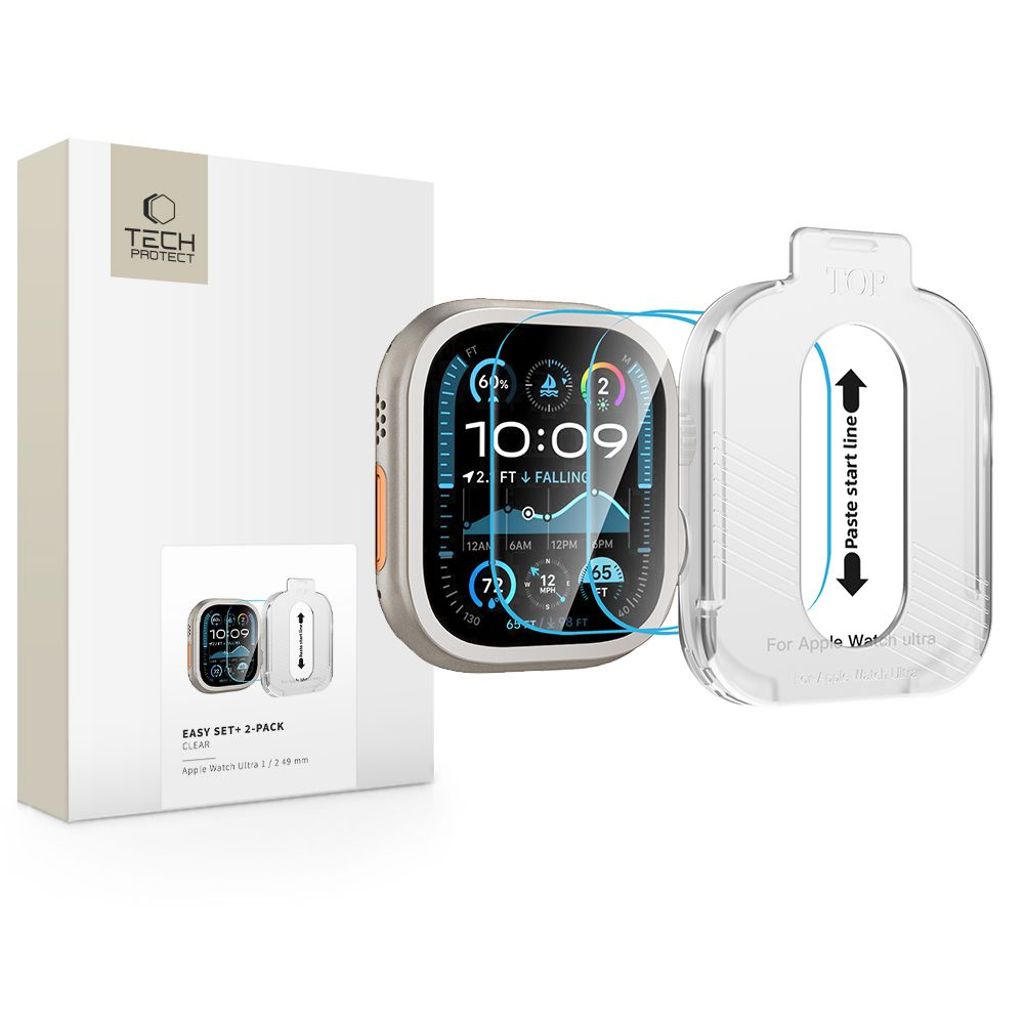 Tech-Protect Easy Set+ Näytönsuoja Apple Watch Ultra 1/2 49mm, 2-pakkaus