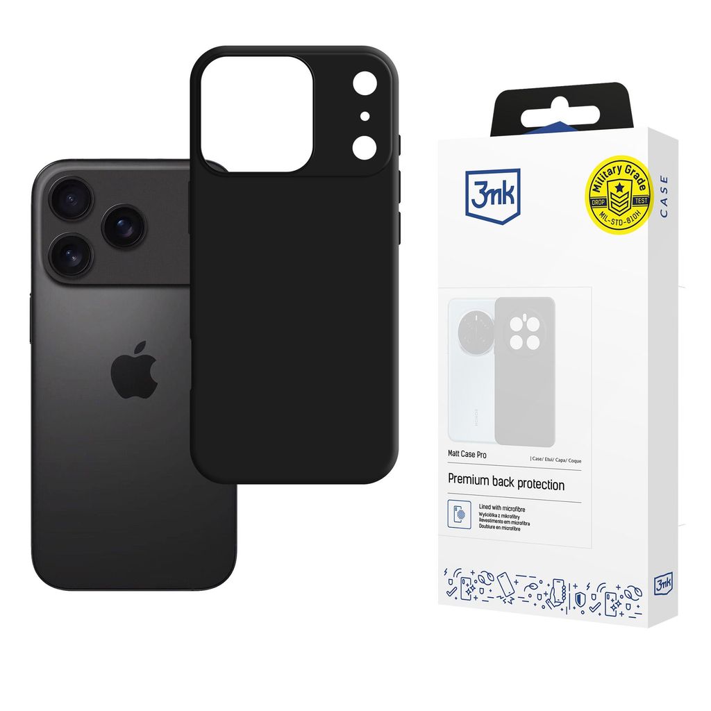 3mk Matt Pro Cover till iPhone 17 Pro Max - Sort