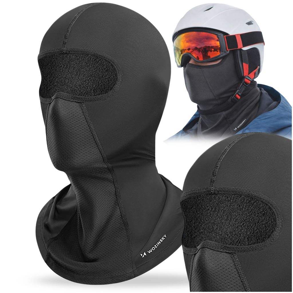 Wozinsky WKM-03B face mask motorcycle bicycle winter balaclava - black
