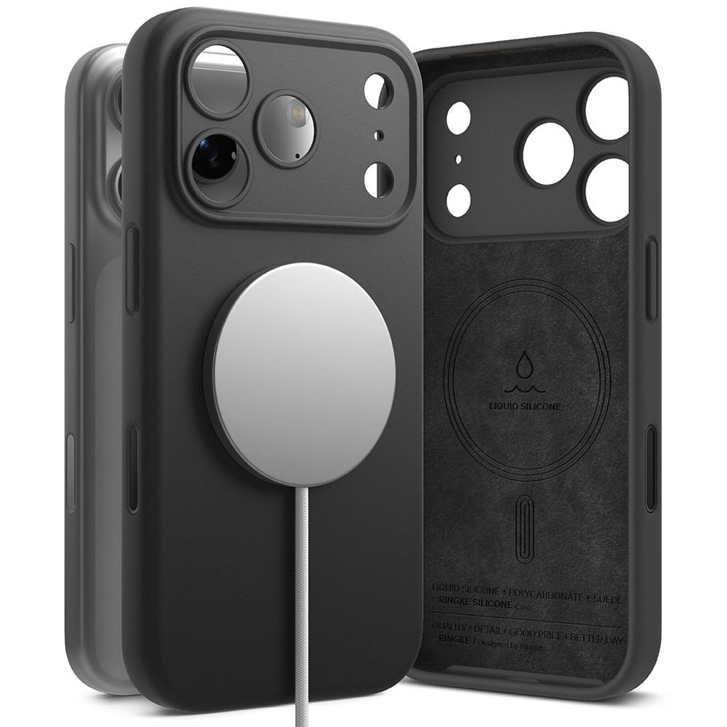 Ringke Silicone Magnetic MagSafe Cover till iPhone 17 Pro Max - Sort