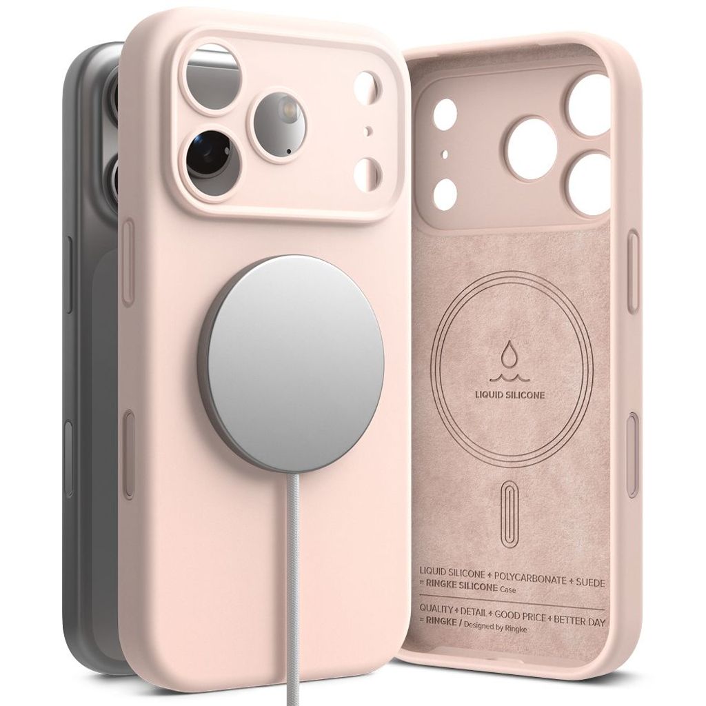 Ringke Silicone Magnetic MagSafe Deksel till iPhone 17 Pro Max - Rosa